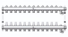 Коллектор для отопления Wester 1"-3/4 в сборе на 11 выходов с 2 заглушками
