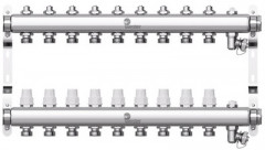 Коллектор для отопления Wester 1"-3/4 в сборе на 9 выходов с 2 заглушками