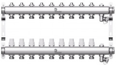 Коллектор для отопления Wester 1"-3/4 в сборе на 9 выходов с 2 заглушками