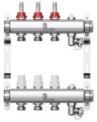 Коллекторная группа Wester 1"-3/4 в сборе с расходомерами на 3 выхода