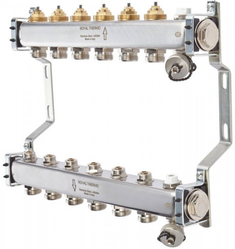 Для отопления Royal Thermo 1" ВР-3/4" НР, 12 выходов, нерж. (RTE 51.112)